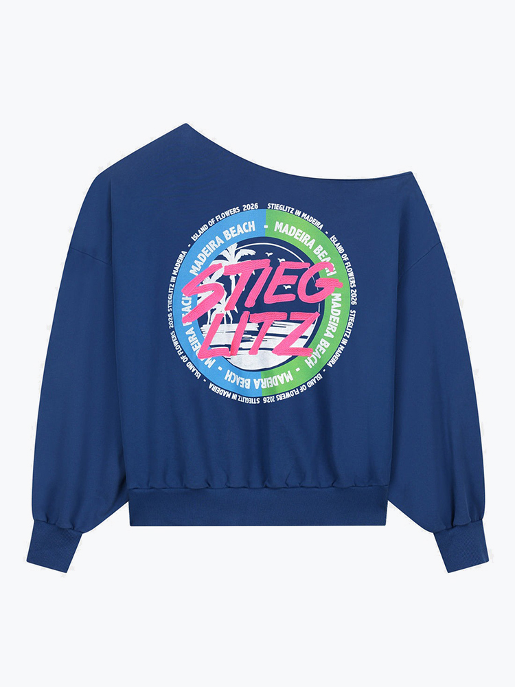 Stieglitz – Stieglitz - Maik Off-shoulder Sweater Blue - Truien - Dames – Blauw – Truien