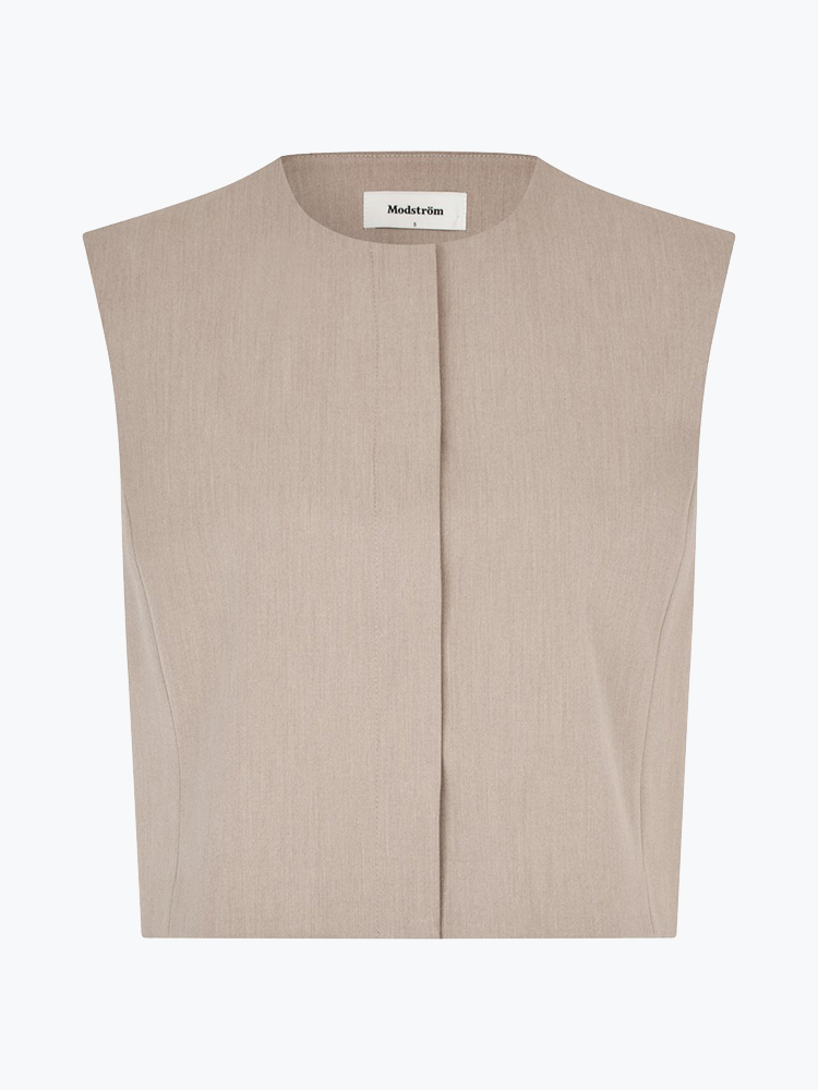 Modström – Modstrom - Uchemd vest Beige - Vesten - Dames – Beige – Vesten