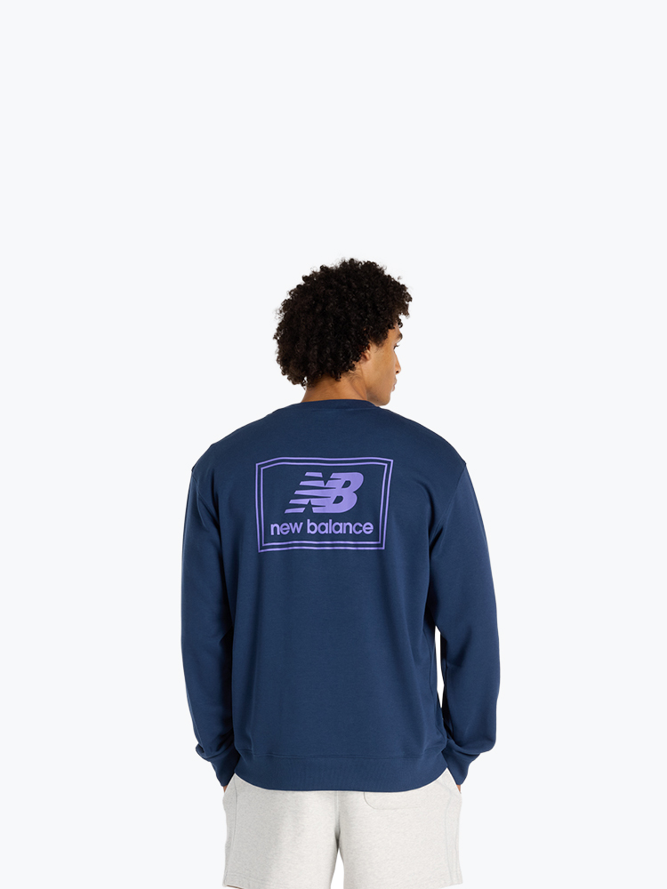 New Balance – New Balance - Woven Label Crew NB Navy - Truien - Heren – Blauw – Truien