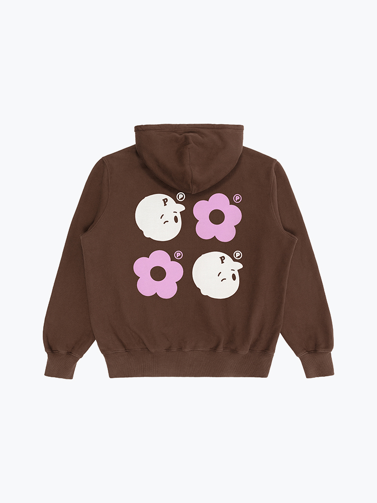 Pawa Speed Sports – Pawa Speed Sports - Multi Monogram Hooded Sweatshirt Chocolate - Truien - Heren – Bruin – Truien