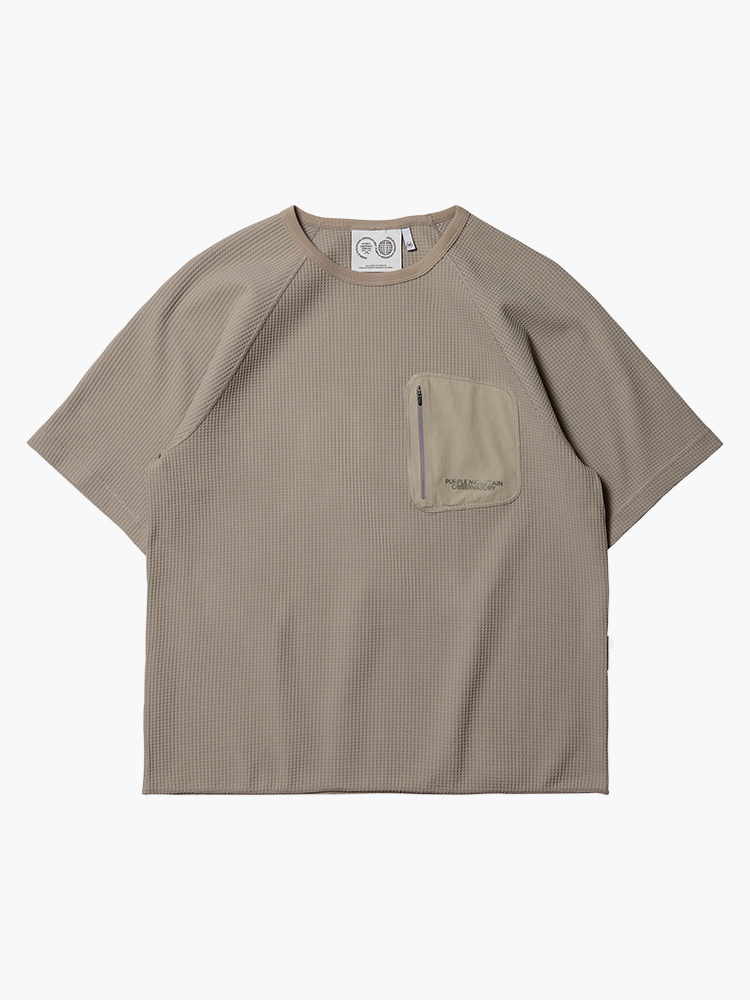 Purple Mountain Observatory – Purple Mountain Observatory - Waffle SS Crew Concrete - T-Shirts - Heren – Grijs – T-Shirts