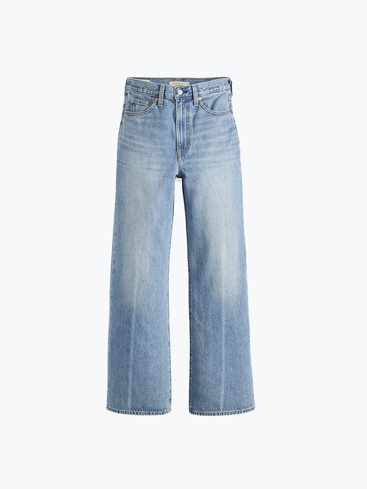 Levi's – Levi's - Ribcage Wide Leg H223 Not The Same Med Indigo - Jeans - Dames – Blauw – Jeans