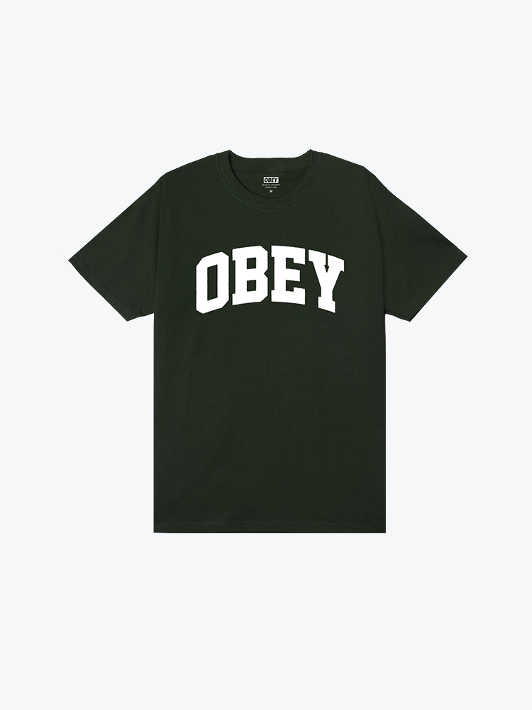 Obey – Obey - Obey Collegiate Forest Green - T-Shirts - Heren – Groen – T-Shirts