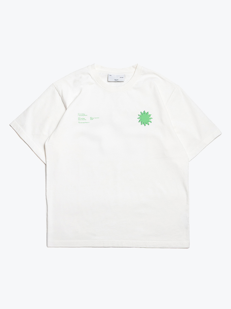 The Savage Report – The Savage Report - Small Sun T-Shirt White - T-Shirts - Heren – Wit – T-Shirts