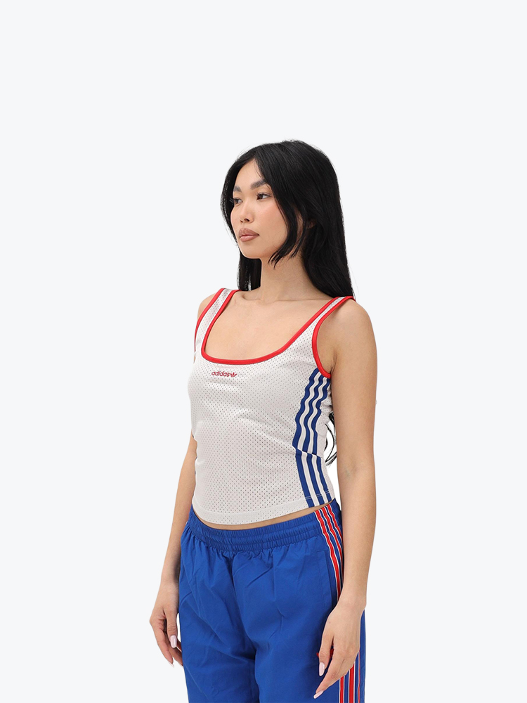 Adidas – Adidas - Mesh Tnk Chapea Grey - T-Shirts - Dames – Grijs – T-shirts
