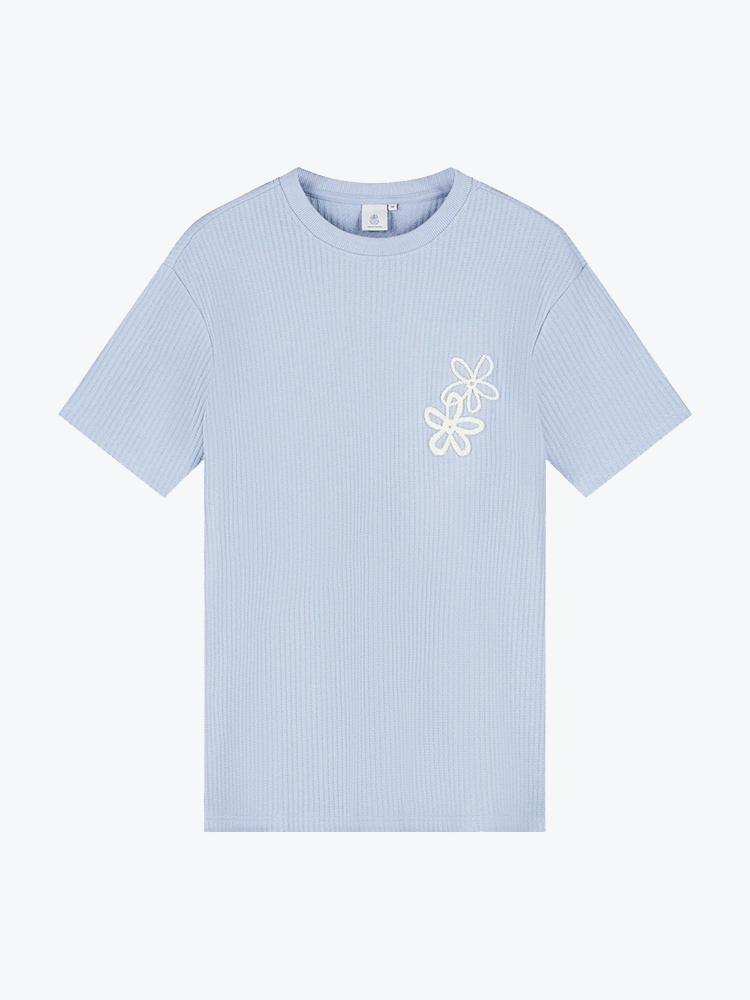 Law Of The Sea – Law Of The Sea - Salor Ribbed T-shirt Nantucket Breeze - T-Shirts - Heren – Blauw – T-Shirts