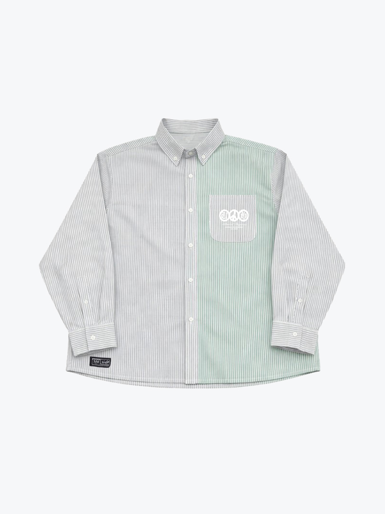 Nowadays Magazine – Nowadays Magazine - Oxford Lightblue / Green - Overhemden - Heren – Blauw – Overhemden