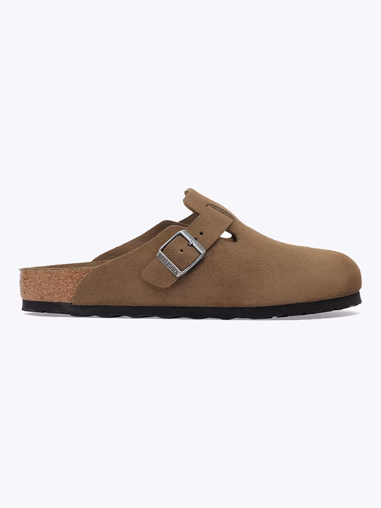Birkenstock Birkenstock - Boston Soft Footbed Suede Leather Dark Tea Tonal - Schoenen - Heren Bruin Schoenen