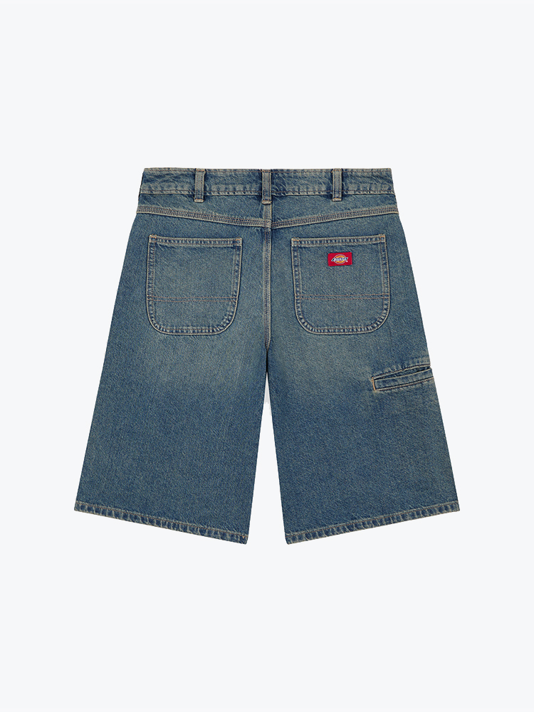 Dickies Dickies - Inch Denim Short B Khaki Tntd Blue - Shorts - Dames Beige Shorts