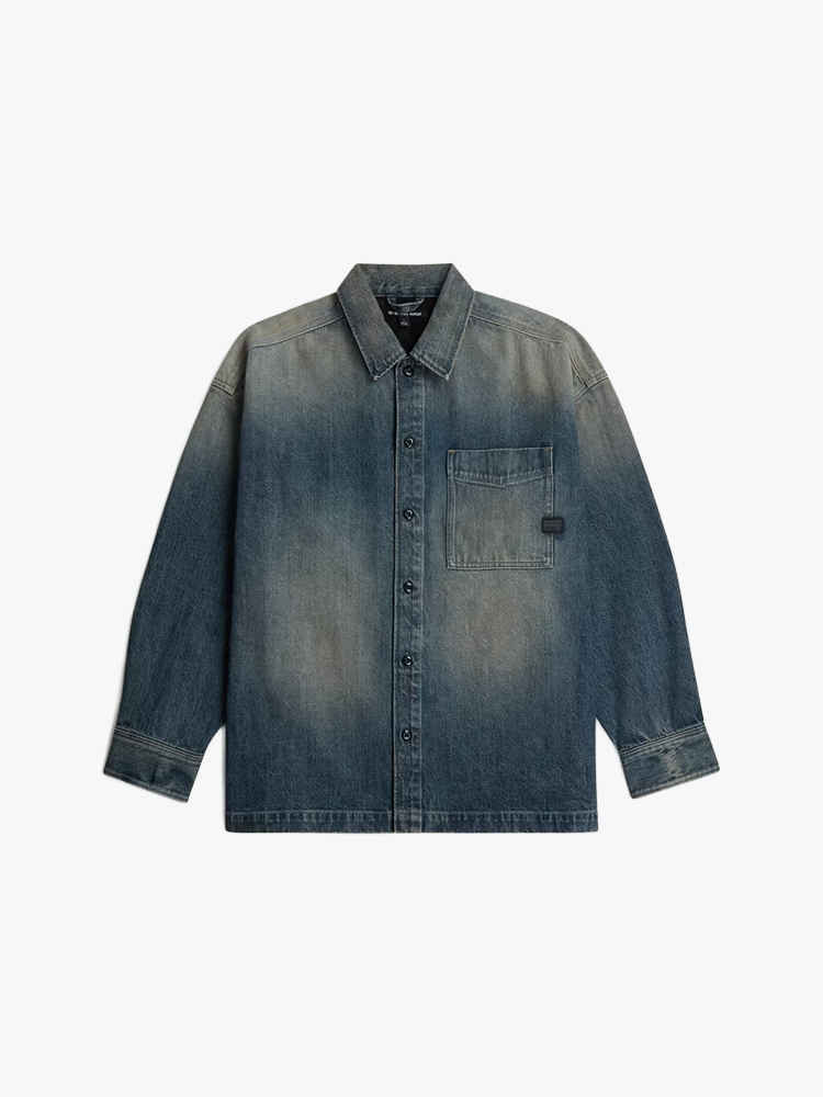 G-Star G-Star - A Boxy Fit Overshirt Antique Faded Shizuku - Overhemden - Heren Groen Overhemden
