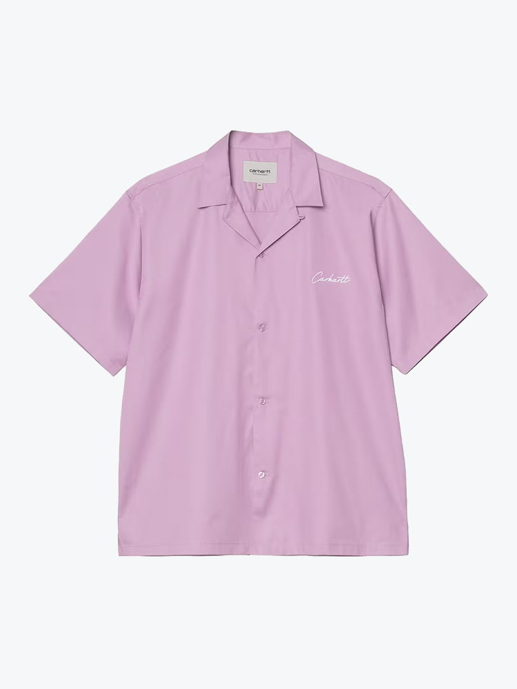 Carhartt WIP Carhartt WIP - S/S Delray Shirt Gentle Purple / White - Overhemden - Heren Wit Overhemden