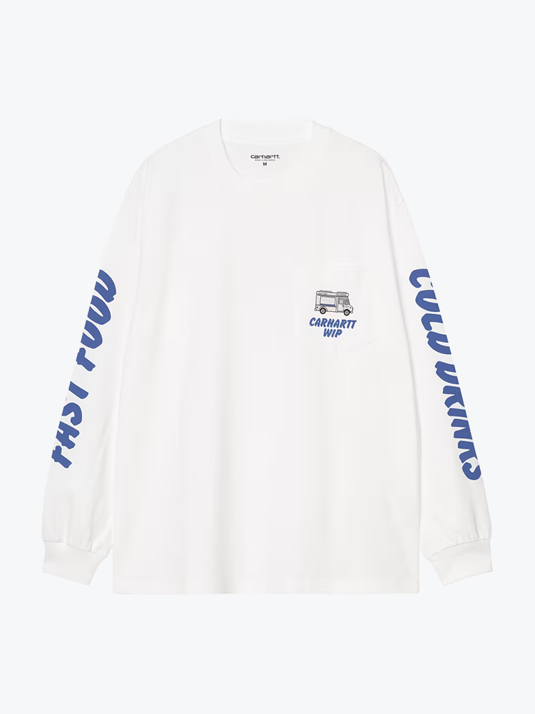 Carhartt WIP Carhartt WIP - L/S Cold Drinks T-Shirt White - T-Shirts - Heren Wit T-Shirts