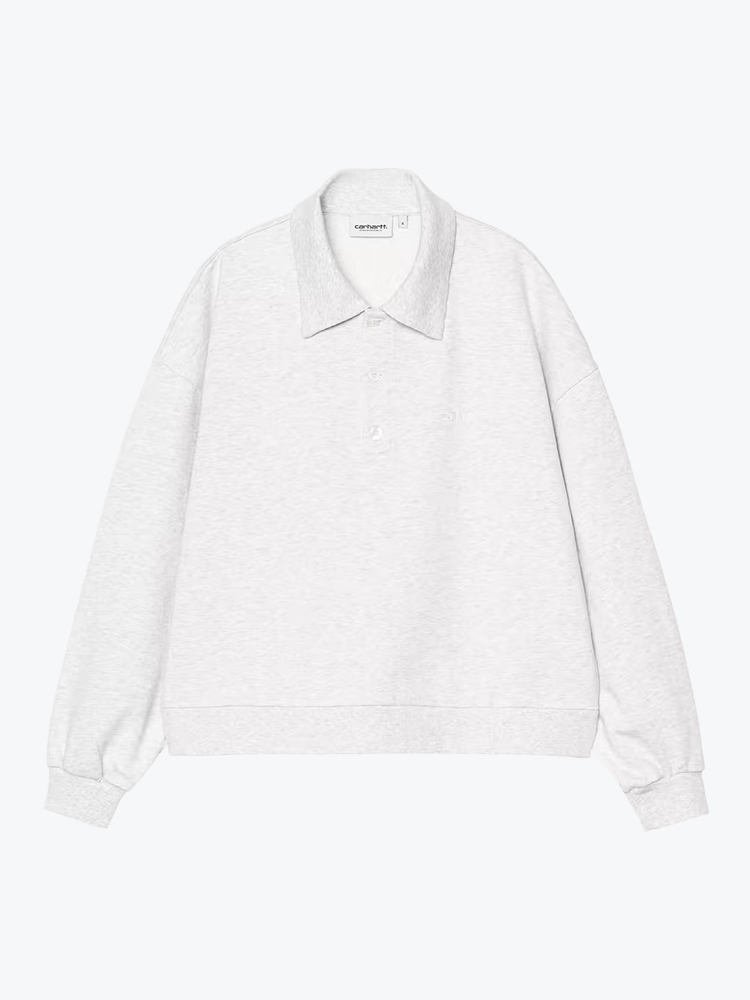 Carhartt WIP Carhartt WIP - W' Brenta Polo Sweat Ash Heather / White - Truien - Dames Grijs Truien