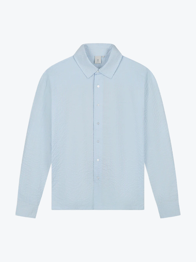 Law Of The Sea Law Of The Sea - Fleur Striped Seersucker Shirt Nantucket Breeze - Overhemden - Heren Blauw Overhemden