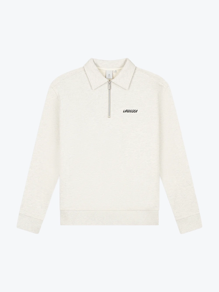 Law Of The Sea Law Of The Sea - Soren Sweat Polo Coconut Milk Melange - Truien - Heren Beige Truien