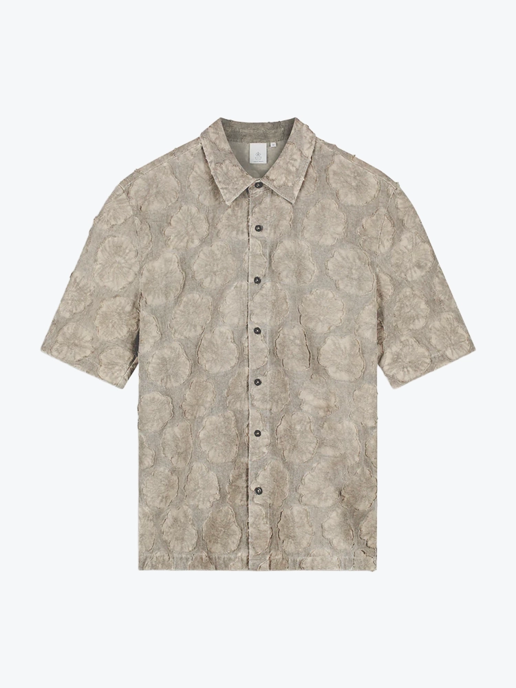 Law Of The Sea Law Of The Sea - Combrit Garment Dyed Jacquard Shirt Walnut - Overhemden - Heren Bruin Overhemden