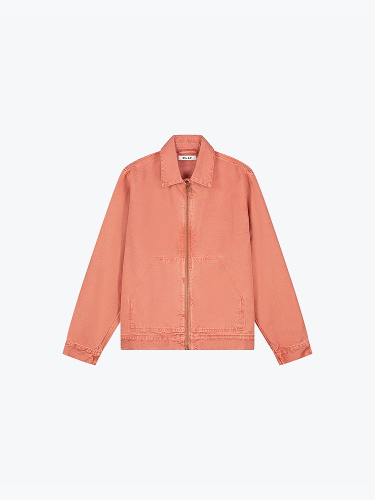 OLAF Olaf - Washed Canvas Jacket Burnt Coral - Jassen - Heren Oranje Jassen
