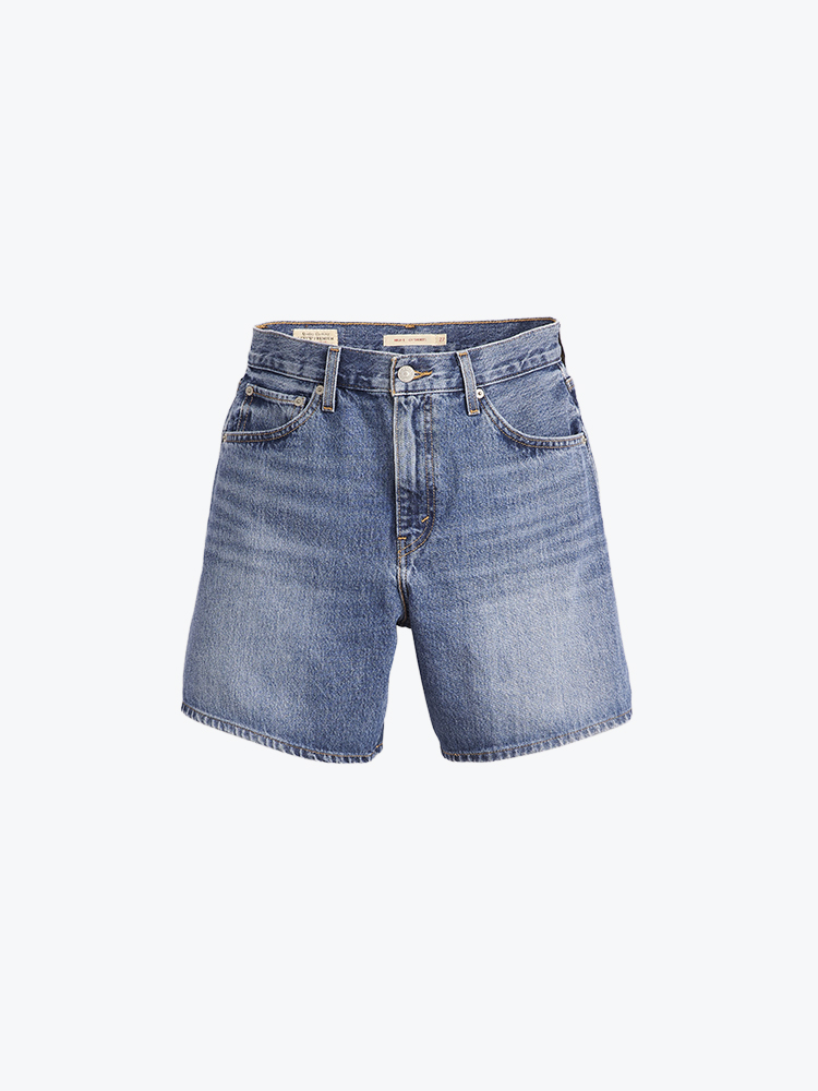 Levi's Levi's - High Baggy Short Worn Memory Short Med Indigo - Shorts - Dames Blauw Shorts