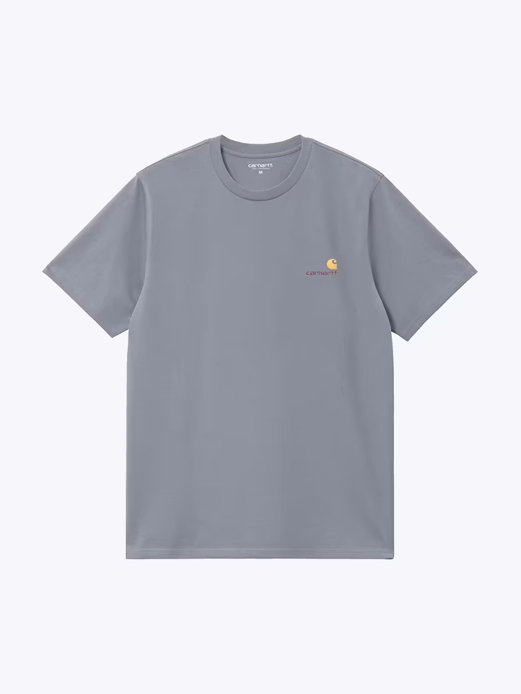 Carhartt WIP Carhartt WIP - S/S American Script T-Shirt Shady Blue - T-Shirts - Heren Blue T-Shirts