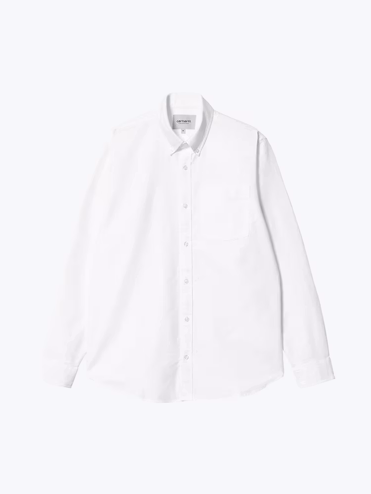 Carhartt WIP Carhartt WIP - L/S C-Logo Shirt White / White - T-Shirts - Heren Wit T-Shirts