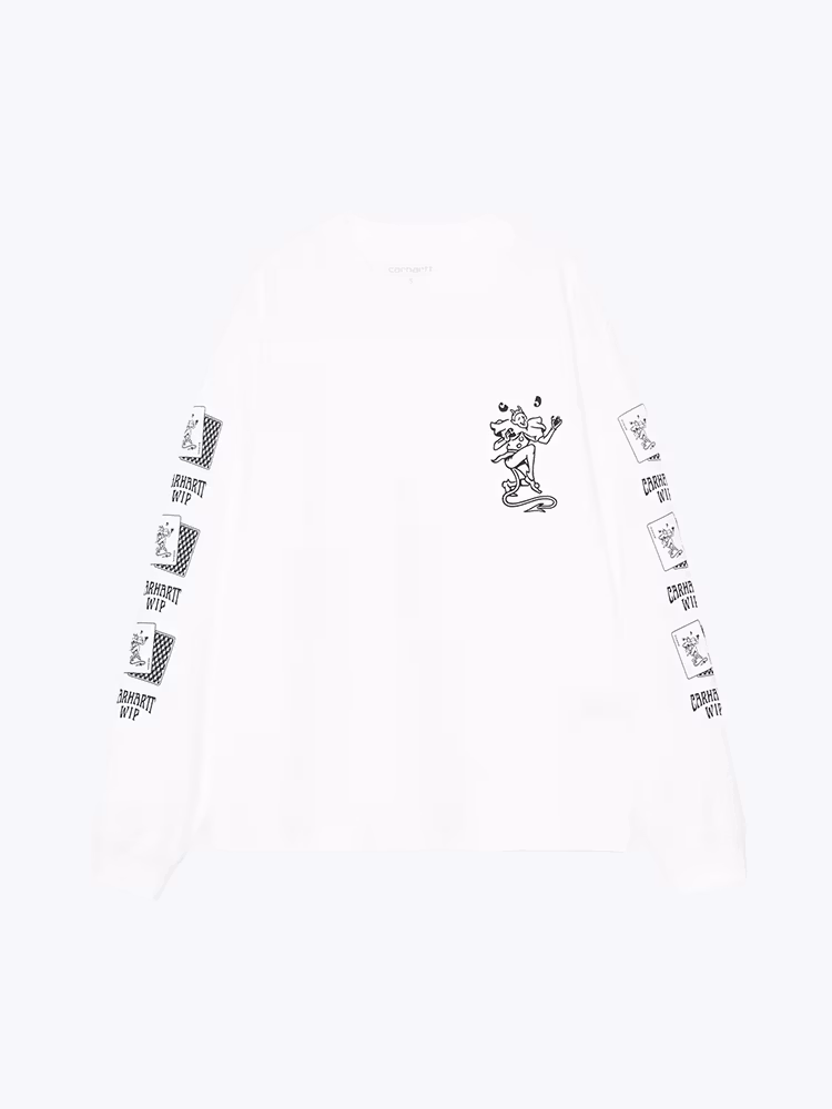 Carhartt WIP Carhartt WIP - W' L/S Playing Cards T-Shirt White - T-Shirts - Dames Wit T-shirts