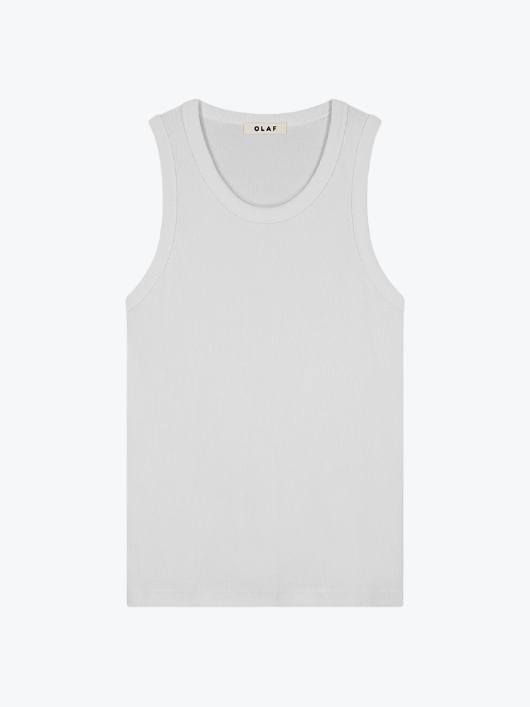 OLAF Olaf - Essential Rib Tank Top Optical White - T-Shirts - Heren Wit T-Shirts