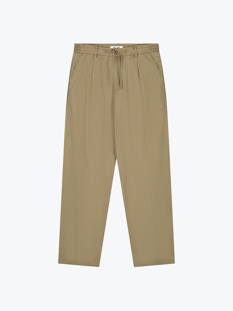 OLAF Olaf - Herringbone Pleated Pants Treehouse - Broeken - Heren Groen Broeken
