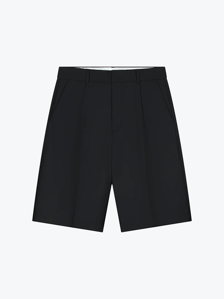 OLAF Olaf - Tropical Wool Blend Tailored Shorts Black - Shorts - Heren Zwart Shorts
