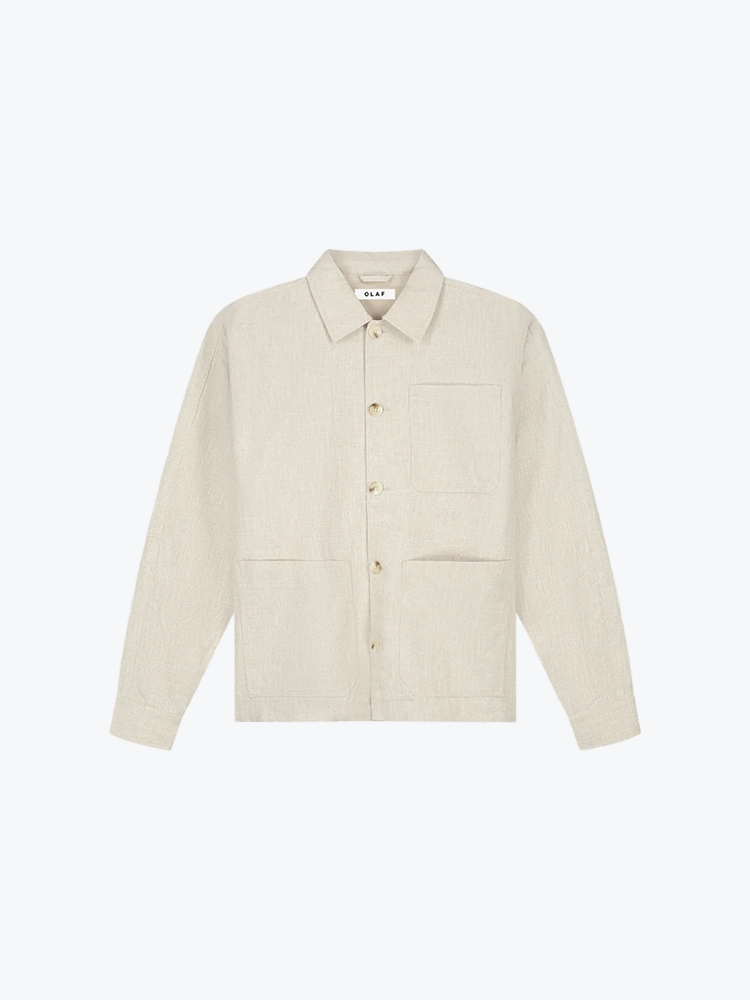 OLAF Olaf - Linen Jacket Cement - Jassen - Heren Grijs Jassen