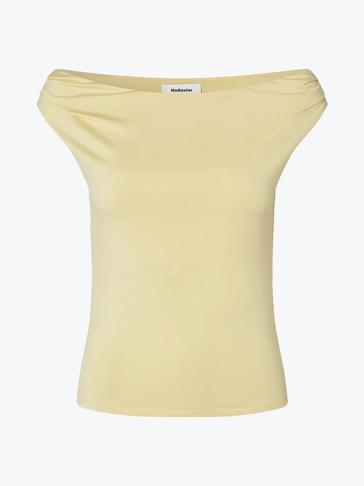 Modström Modstrom - Himamd off-shoulder Top Double Cream - T-Shirts - Dames Beige T-shirts