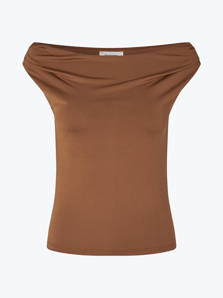 Modström Modstrom - Himamd off-shoulder Top Nuthatch - T-Shirts - Dames Beige T-shirts