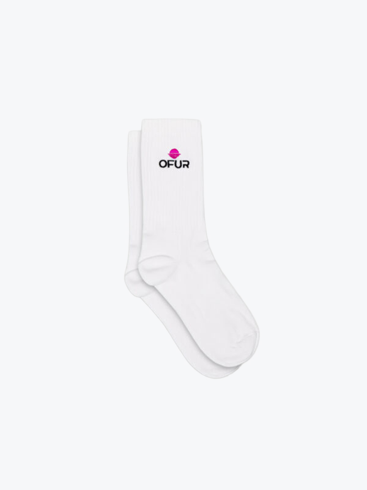 Ofur OFUR - Original Magenta Socks White - Sokken - Unisex Wit Sokken