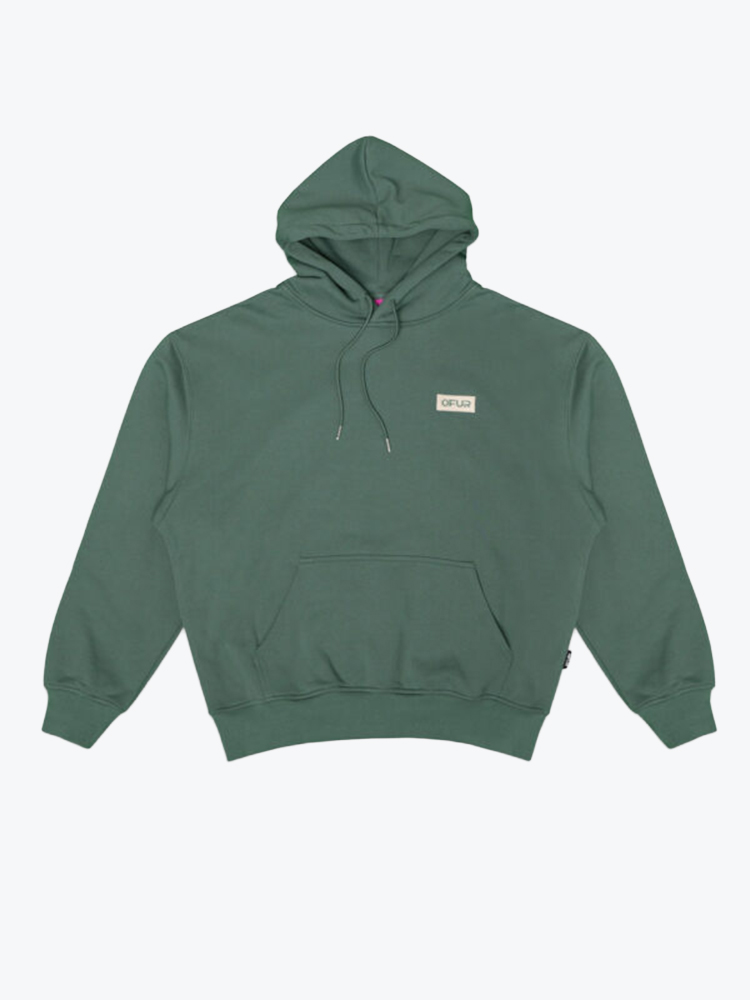 Ofur OFUR - Rise Beige Applique Hoodie  Teal Green - Truien - Heren Groen Truien