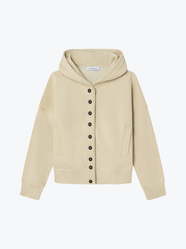 Laagam Laagam - Chiara Ecru Zipper Sweatshirt Ecru - Vesten - Dames Wit Vesten