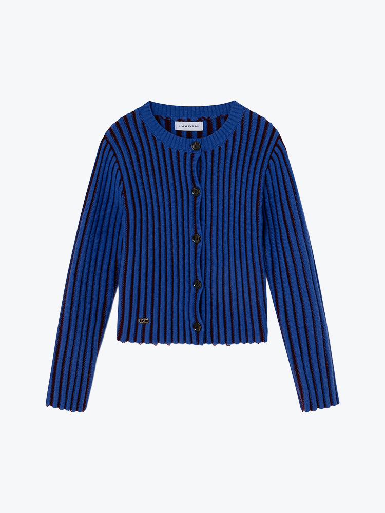 Laagam Laagam - Joyce Blue Textured Cardigan Blue - Vesten - Dames Blauw Vesten