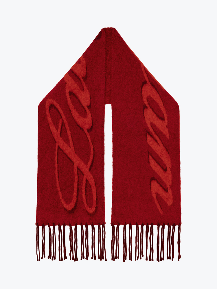 Laagam Laagam - Juno Red Scarf Red - Sjaals - Heren Rood Sjaals