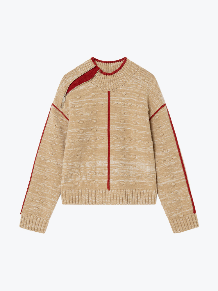 Laagam Laagam - Ribes Beige Textured Knit Beige - Truien - Dames Bruin Truien