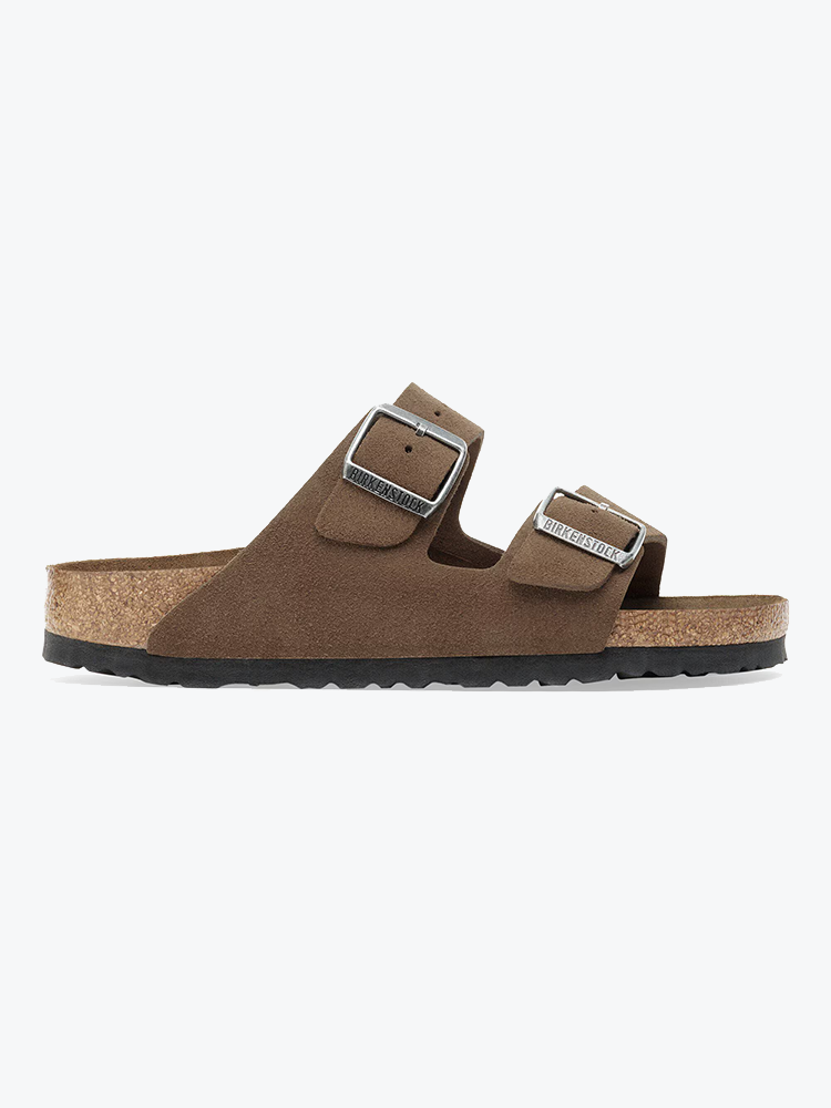 Birkenstock Birkenstock - Arizona Suede Leather Dark Tea - Schoenen - Heren Bruin Schoenen