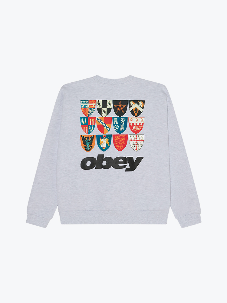 Obey Obey - Shields extra heavy crew Ash grey - Truien - Heren Grijs Truien