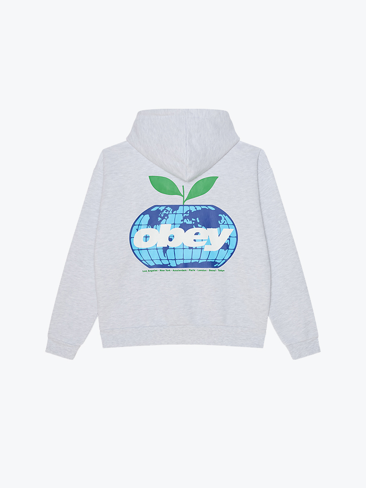 Obey Obey - Intercontinental extra hy hood Ash grey - Truien - Heren Grijs Truien