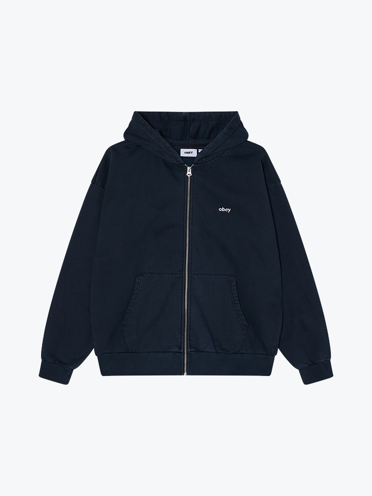 Obey Obey - Lowercase pigment zip hood Pigment dark sapphire - Truien - Heren Blauw Truien