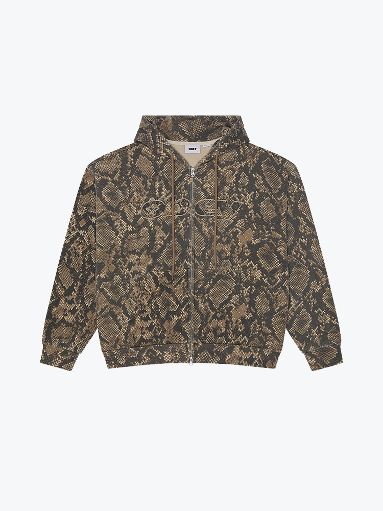 Obey Obey - Obey moody zip hood Dusty vintage rattle snake - Truien - Heren Grijs Truien
