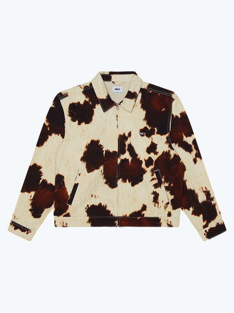 Obey Obey - Obey workshop jacket Cow print - Jassen - Heren Grijs Jassen