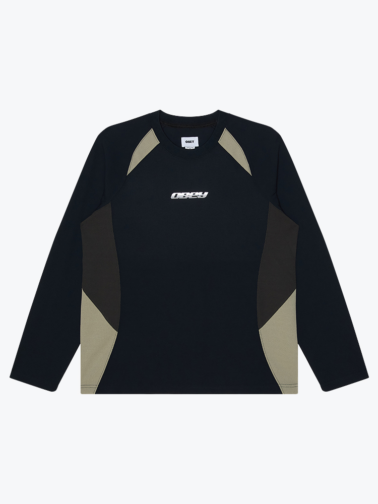 Obey Obey - Obey delta knit ls Black multi - Truien - Heren Zwart Truien