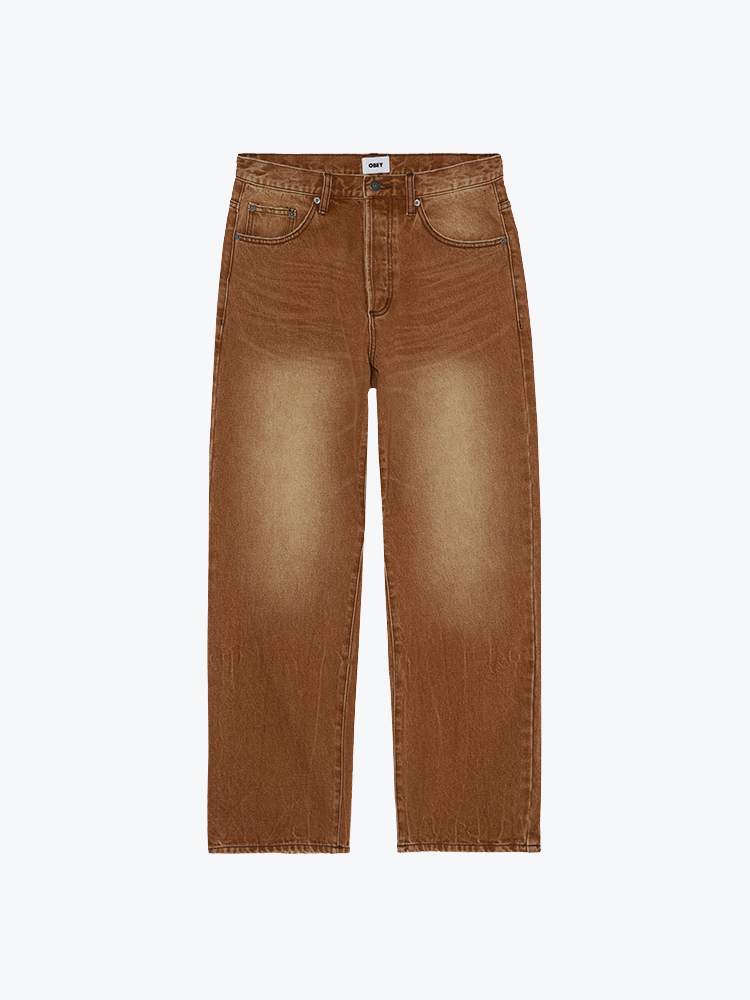 Obey Obey - Boxcar straight leg denim Archive brown - Jeans - Heren Bruin Jeans
