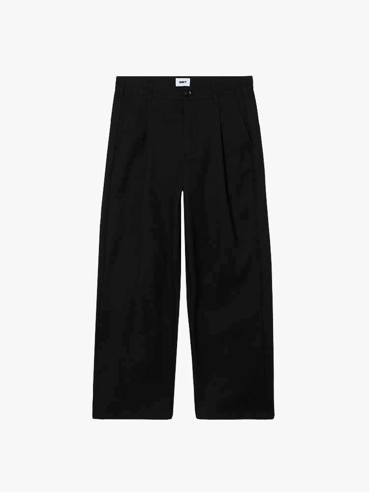 Obey Obey - Dean pleated pant Black - Broeken - Heren Zwart Broeken