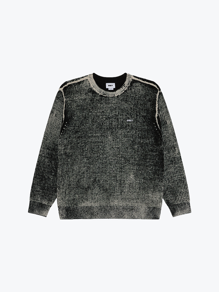 Obey Obey - Obey spray effect sweater Dark black multi - Truien - Heren Zwart Truien