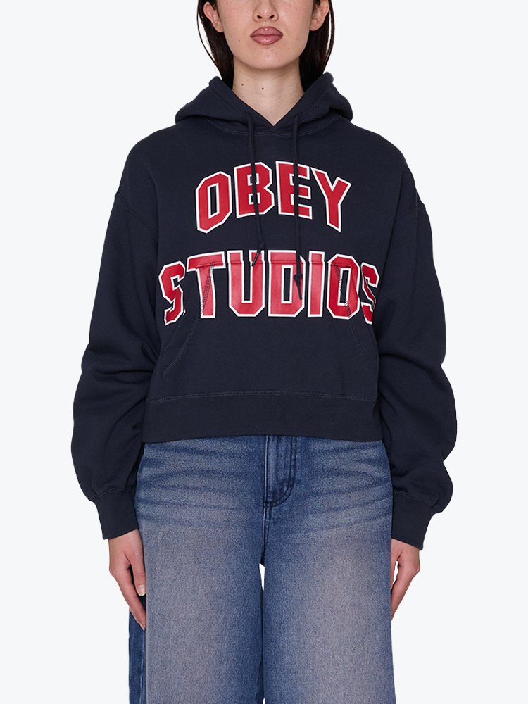 Obey Obey - Obey studios collegiate hood Dark navy - Truien - Dames Blauw Truien
