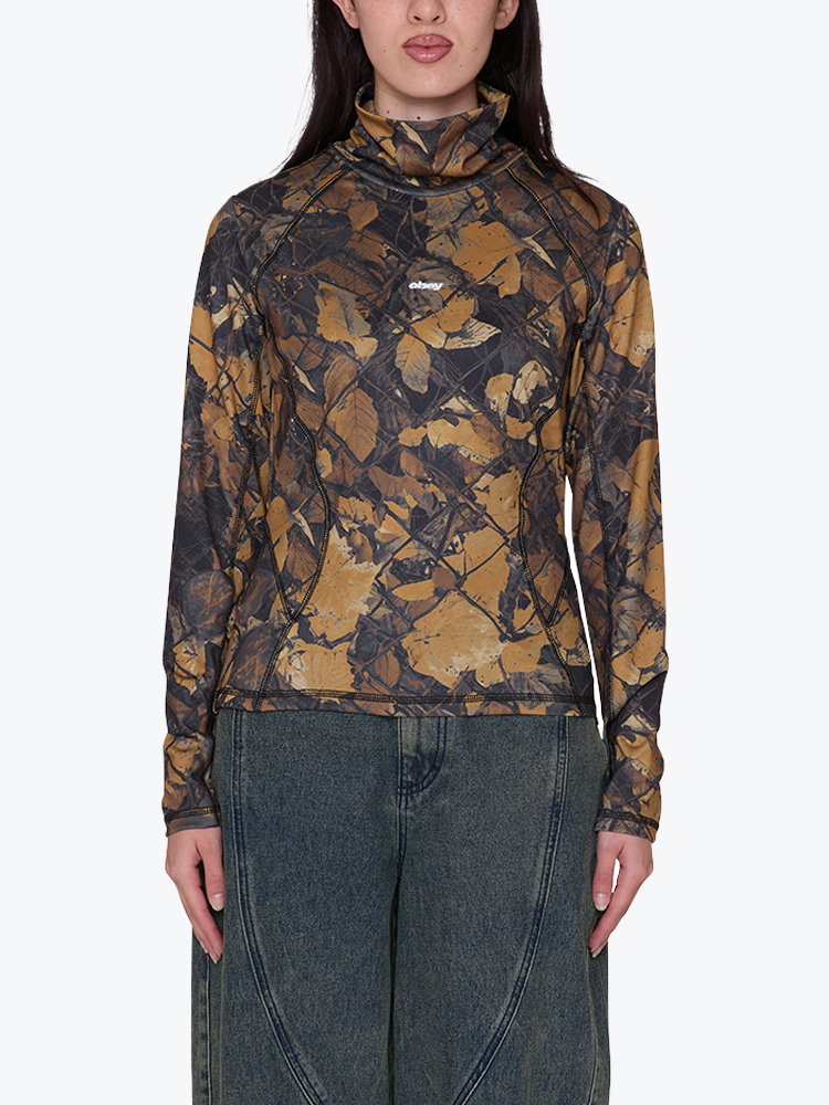 Obey Obey - Obey nalia turtle neck top Dark fence camo - Truien - Dames Camo Truien