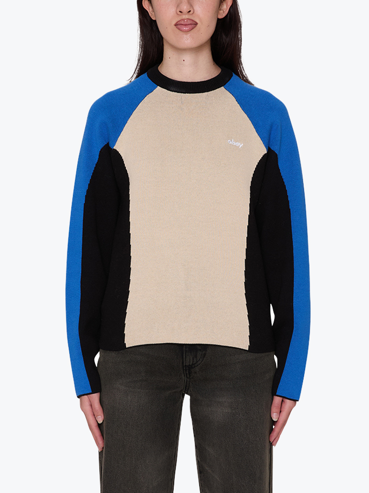 Obey Obey - Obey angie crew sweater Cream multi - Truien - Dames Wit Truien